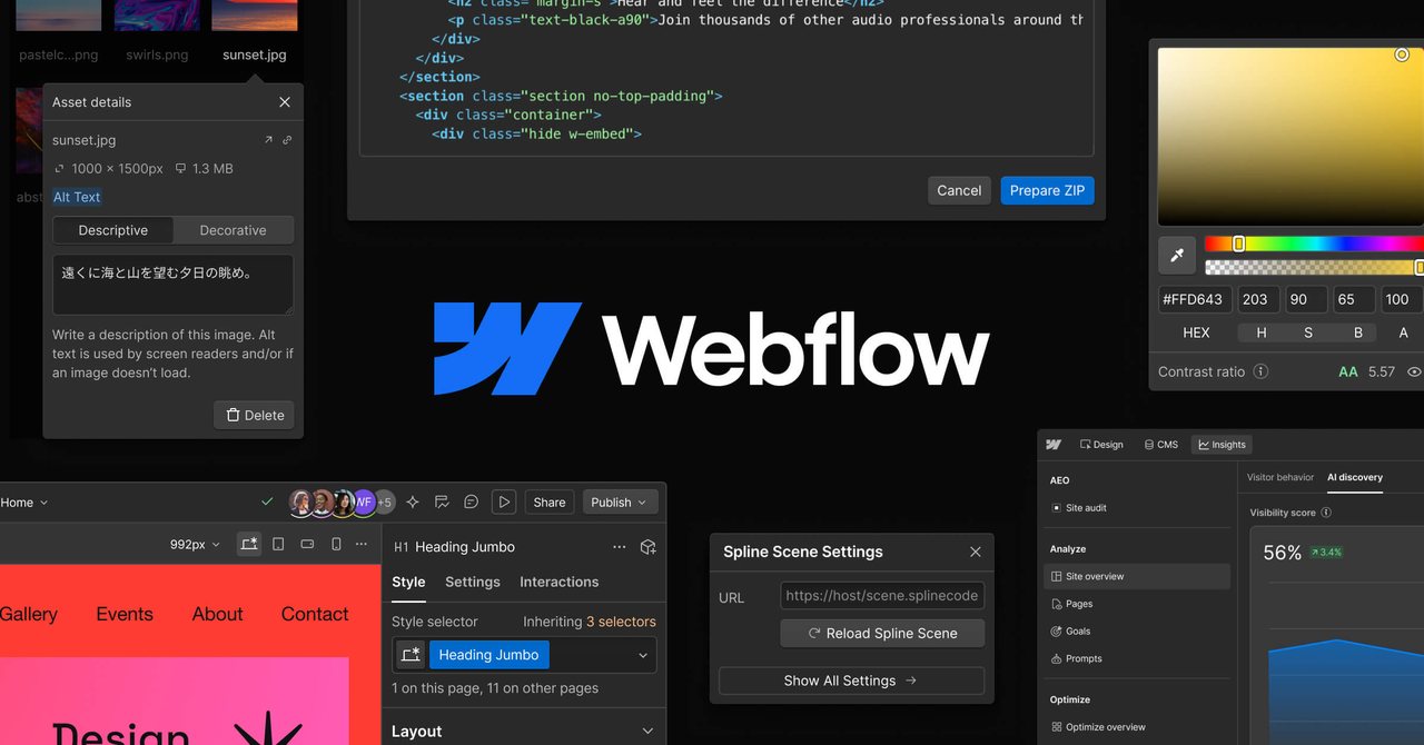 Official media from the Webflow website