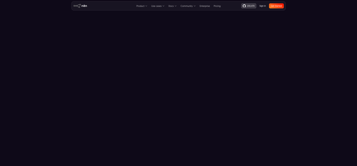 Screenshot of the official n8n website